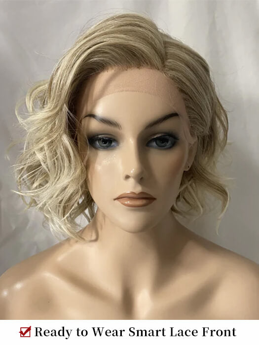 Trendy Short Bob Wavy Blonde Lace Front Synthetic Wigs By imwigs®