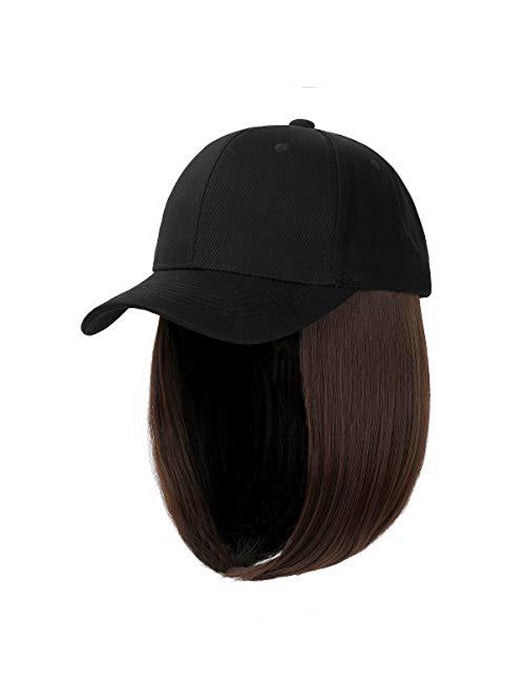 Baseball Hat Straight Bob Wig Cap By imwigs®