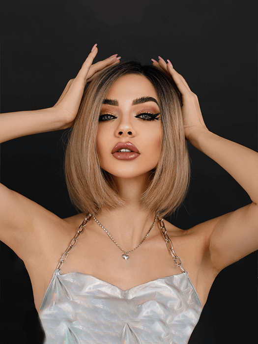 Chic Bob Straight Wigs Lace Frontal Synthetic Wigs By imwigs®