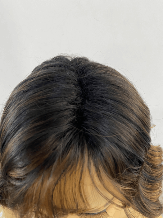 Short Length (12 Inch) Curly Bob Mixed Brown Synthetic Wig By imwigs®