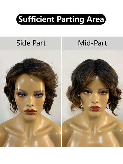 Short Length (12 Inch) Curly Bob Mixed Brown Synthetic Wig By imwigs®