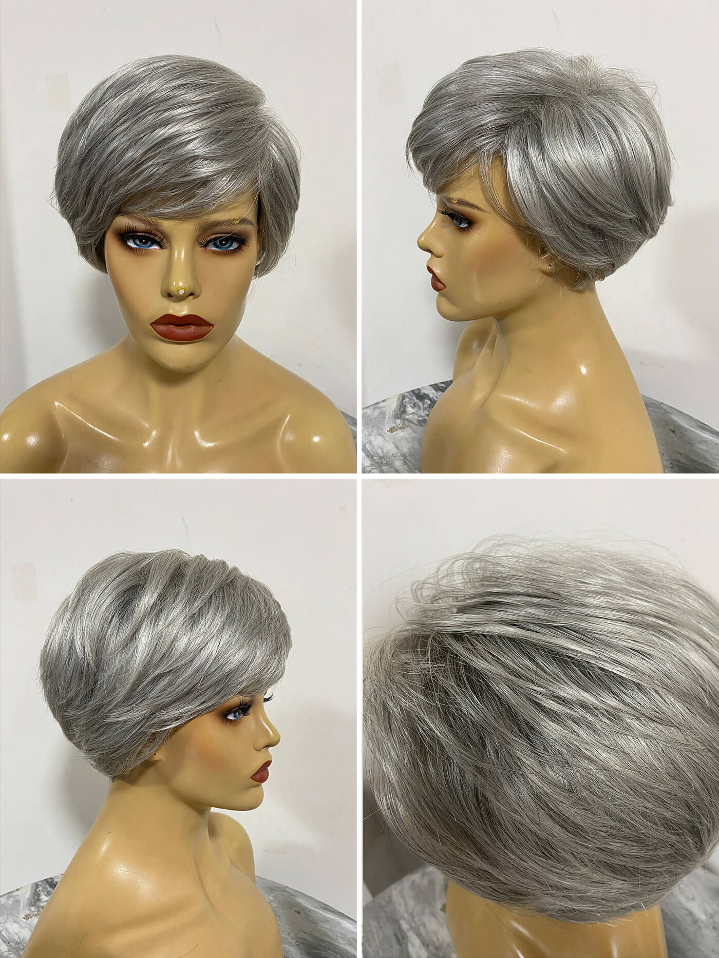 Short Cut Straight Capless Synthetic Wigs With Bangs By imwigs®