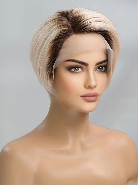 Short Pixie Cut Wigs Straight Bob Wigs Lace Front Human Hair Wigs
