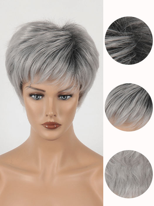 Short Straight Wigs Synthetic Wigs With Roots By imwigs®