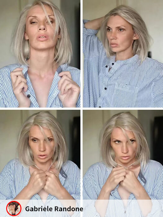 Soft Straight Bob Blonde Synthetic Wigs (Lace Part) By imwigs®