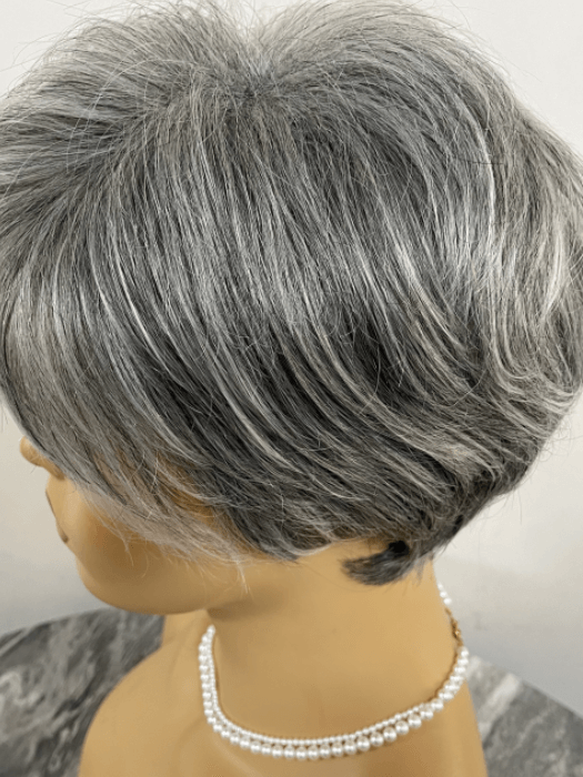 Short Spiky Gray Mixed Human Hair With Synthetic Wigs By imwigs®