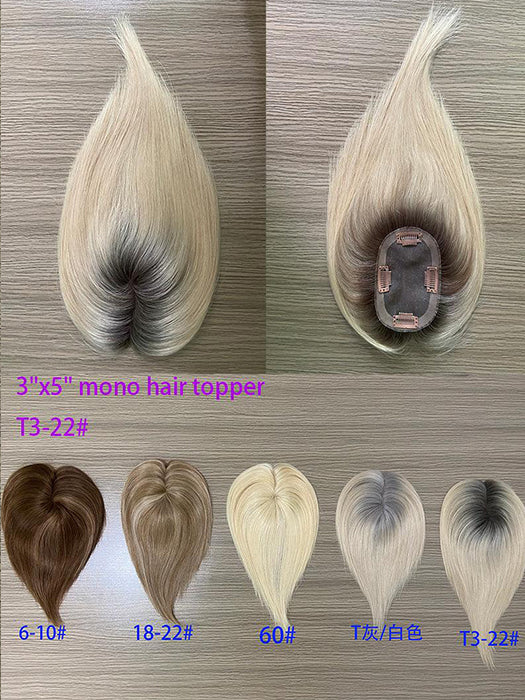 Natural Parting Mono Top Hand-tied Human Hair Toppers By imwigs®