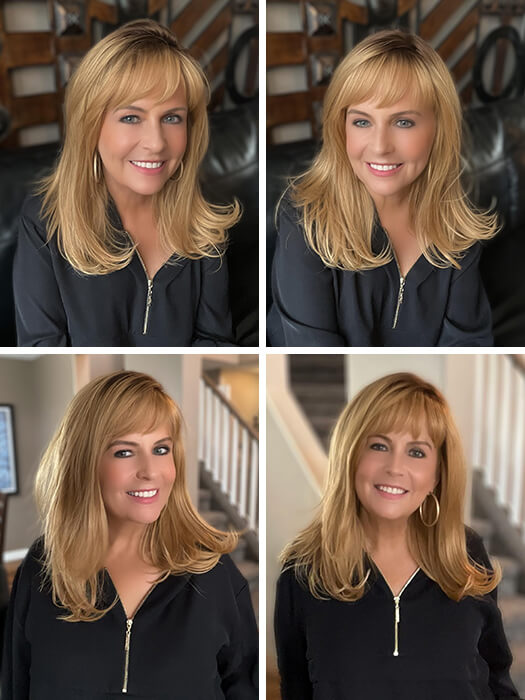 Softly Swept Bangs Straight Blonde Human Hair Wigs By imwigs®