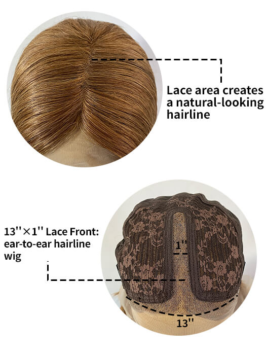 Emily Middle Length Straight Ginger Blonde Lace Front Human Hair Wigs By imwigs®