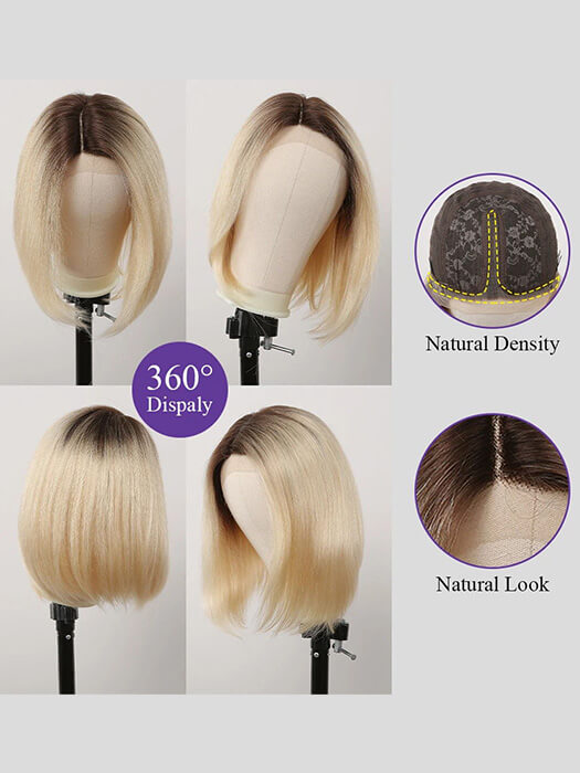 Ombre Bob Blonde Wigs For Women Human Hair Wigs Lace Part Wigs By imwigs®