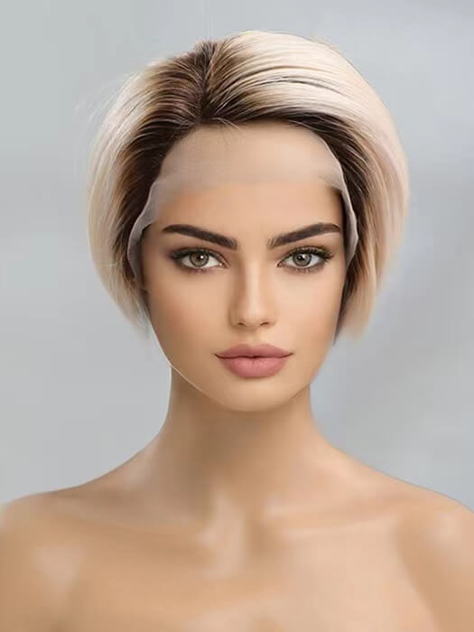 Short Pixie Cut Wigs Straight Bob Wigs Lace Front Human Hair Wigs