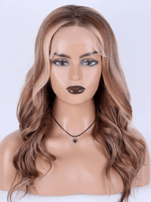 Chocolate Caramel Wavy Wigs Lace Front Human Hair Wigs By imwigs®