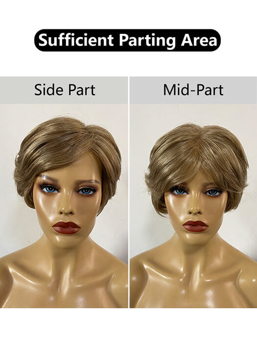 Short Curly Layered Synthetic Mono Top Full Wig By imwigs®