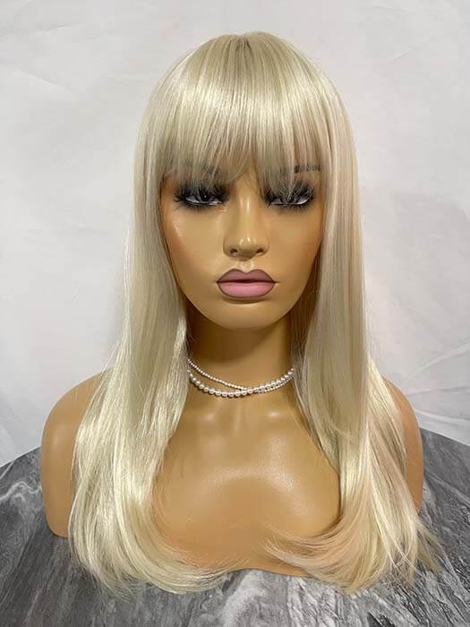 Cheer Long Straight Hairstyle With Full Bangs Synthetic Wig By imwigs®