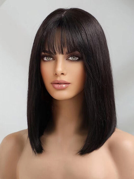 Medium Straight Bob Wigs With Bangs Human Hair Wigs By imwigs®