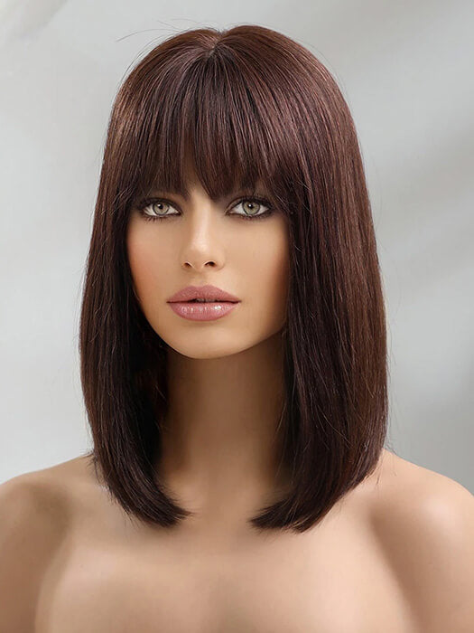 Medium Straight Bob Wigs With Bangs Human Hair Wigs By imwigs®