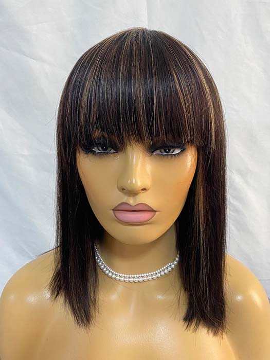 Medium Straight Bob Wigs With Bangs Human Hair Wigs By imwigs®
