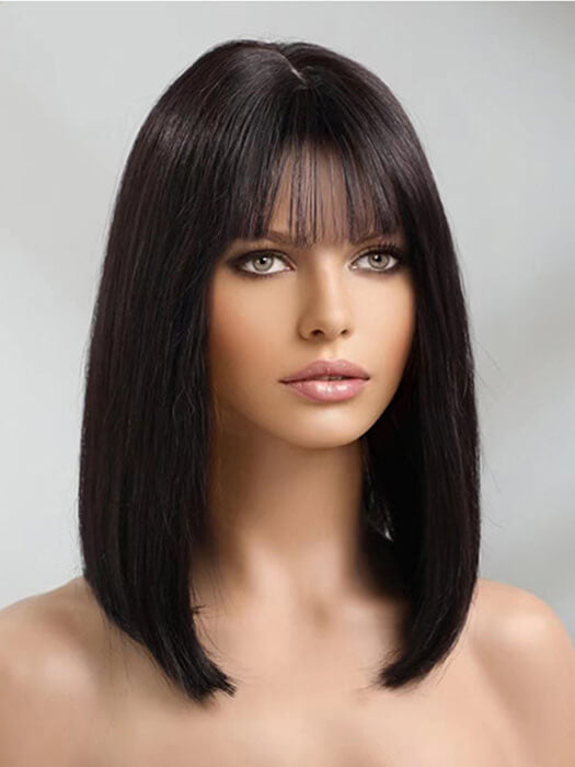 Medium Straight Bob Wigs With Bangs Human Hair Wigs By imwigs®
