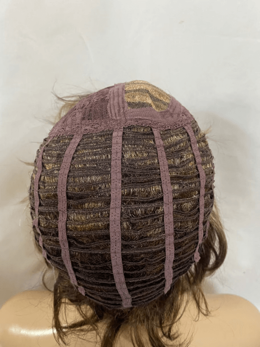 Short Curly Mixed Brown Hair Lace Front Synthetic Wigs By imwigs®