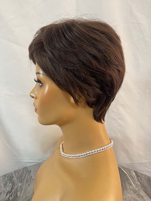 Short Spiky Gray Mixed Human Hair With Synthetic Wigs By imwigs®