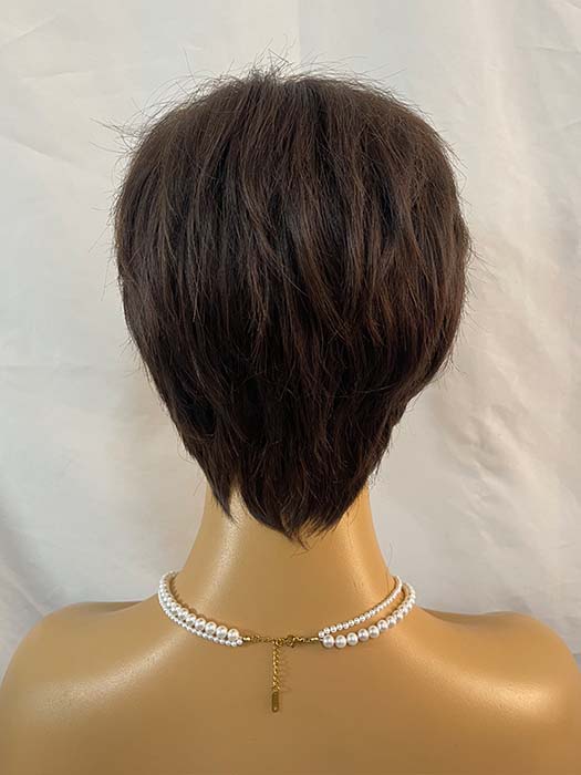 Short Spiky Gray Mixed Human Hair With Synthetic Wigs By imwigs®