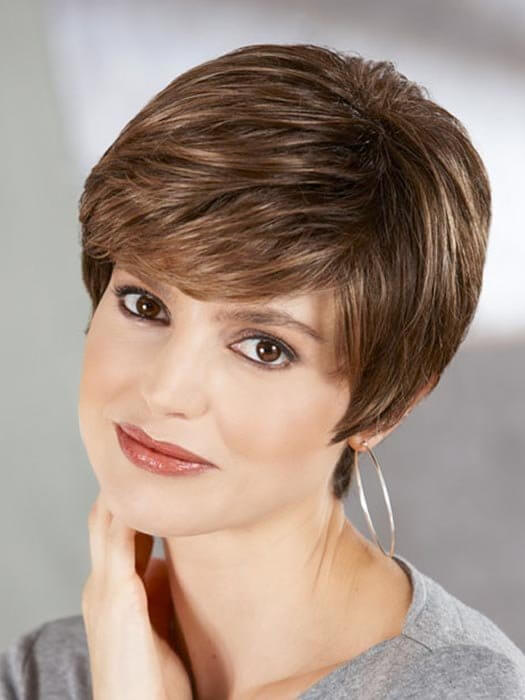 Short Layered Highlighted Synthetic Wigs