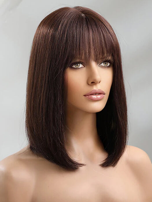 Medium Straight Bob Wigs With Bangs Human Hair Wigs By imwigs®