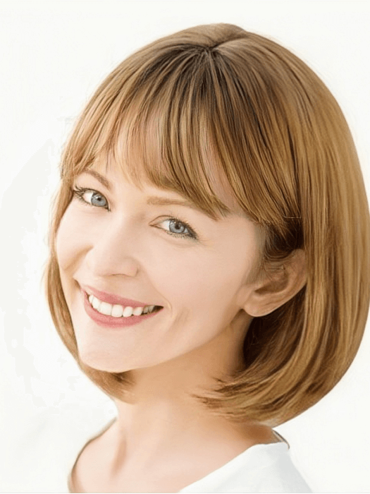 Short Heat-stylable Straight Synthetic Toppers With Bangs By imwigs®