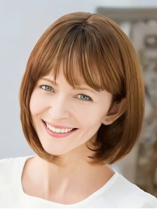 Short Heat-stylable Straight Synthetic Toppers With Bangs By imwigs®