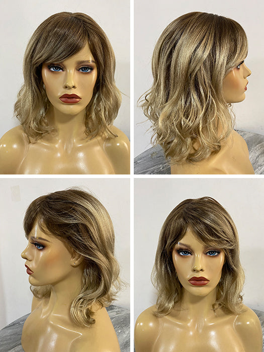 Newest Medium 13 Inch Wavy Synthetic Wig With Bangs By imwigs®