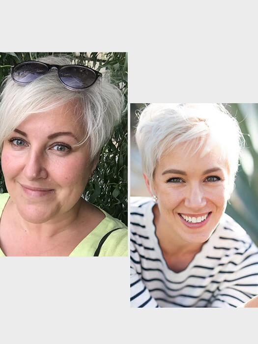 Light Gray Straight Layered Short Synthetic Wigs (Capless ) By imwigs®