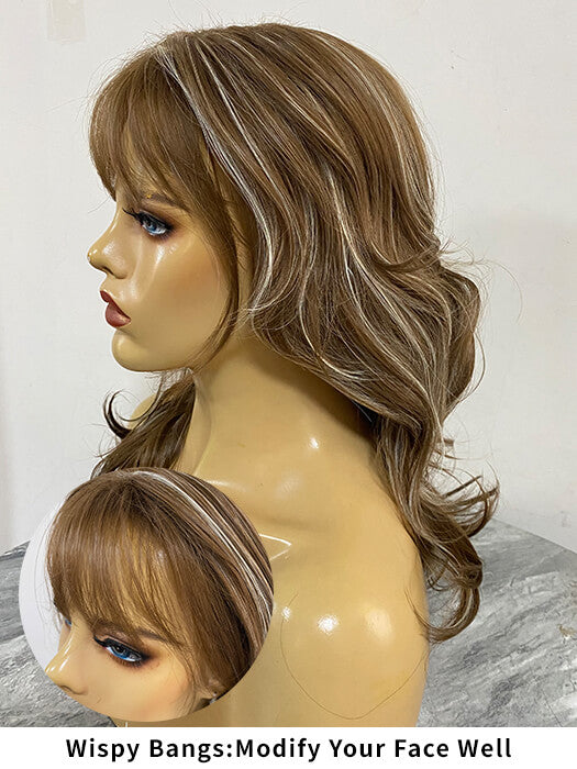 Natural Mid-Length Curly Synthetic Wig By imwigs®