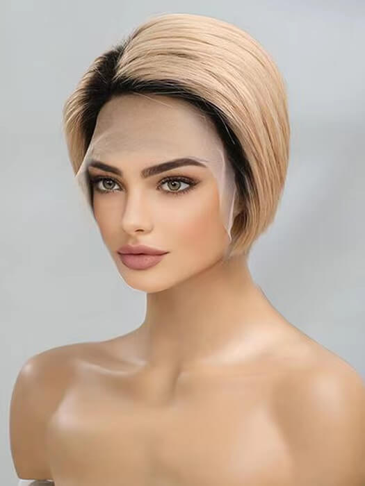 Short Pixie Cut Wigs Straight Bob Wigs Lace Front Human Hair Wigs