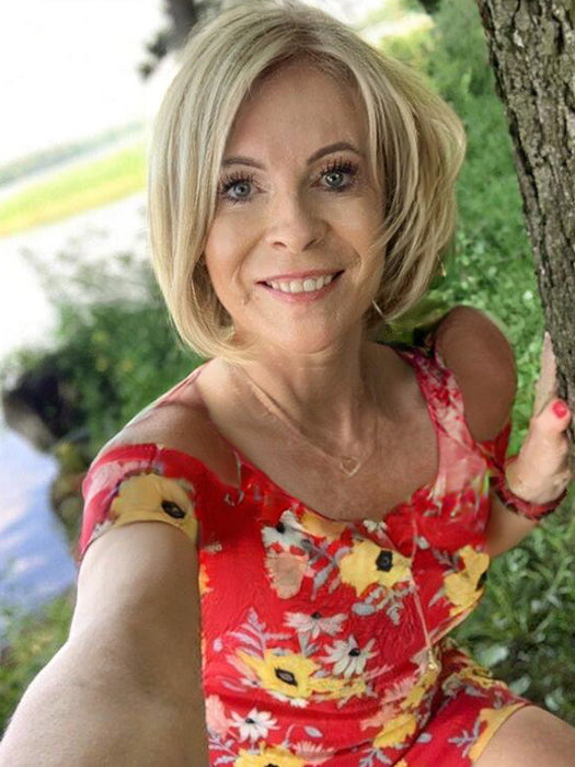 Layered Bob Wigs Mono Top Synthetic Wigs With Highlights By imwigs®