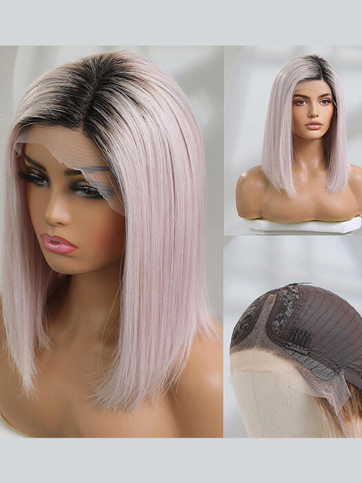 Straight Bob Lace Frontal Wigs 14 inch Blonde Human Hair Wigs By imwigs®