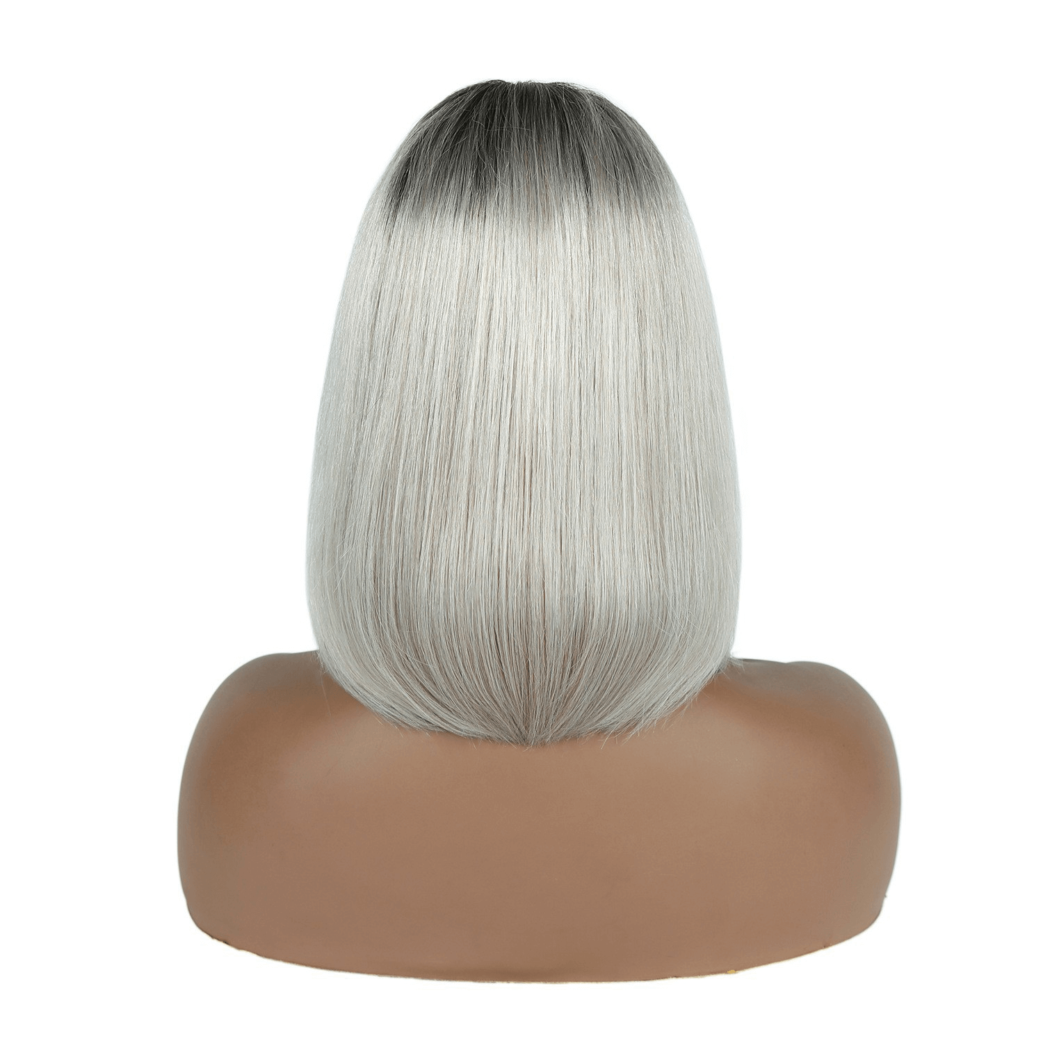 Gray Straight Bob Wigs Lace Front 100% Human Hair Wigs By imwigs®
