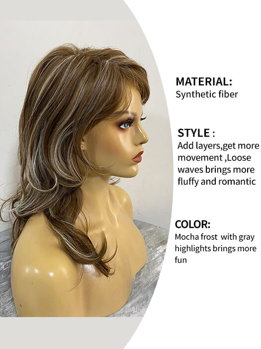 Natural Mid-Length Curly Synthetic Wig By imwigs®