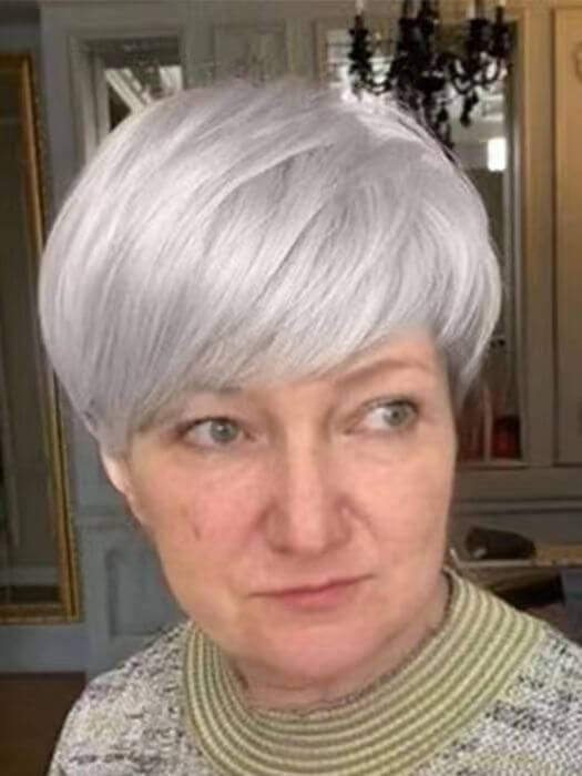 Pixie Layered Wigs Short Gray Synthetic Wigs(Basic Cap) By imwigs®