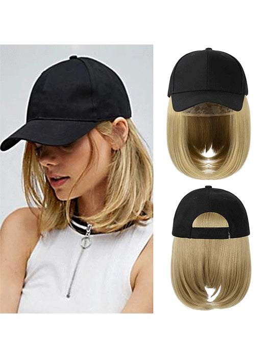 Baseball Hat Straight Bob Wig Cap By imwigs®