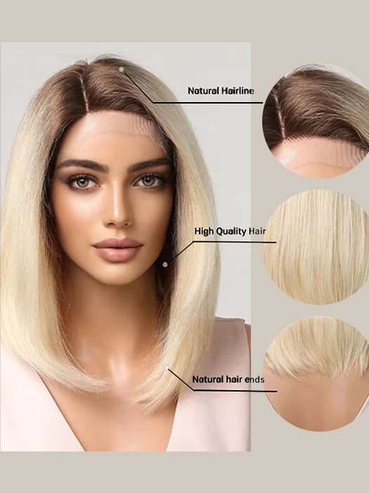 Ombre Bob Blonde Wigs For Women Human Hair Wigs Lace Part Wigs By imwigs®