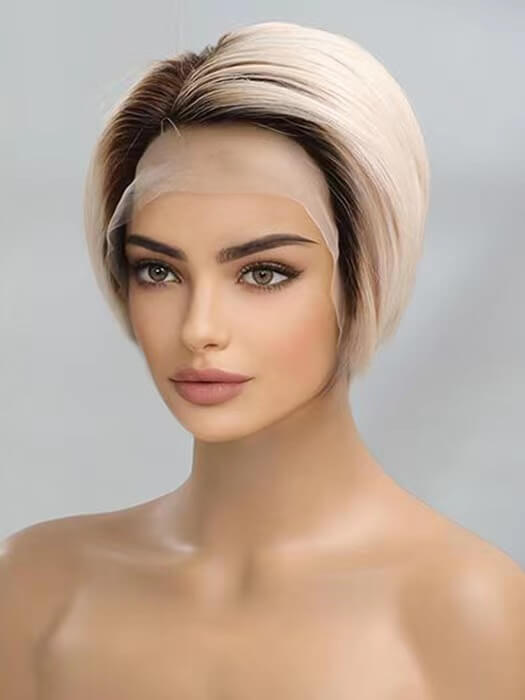 Short Pixie Cut Wigs Straight Bob Wigs Lace Front Human Hair Wigs