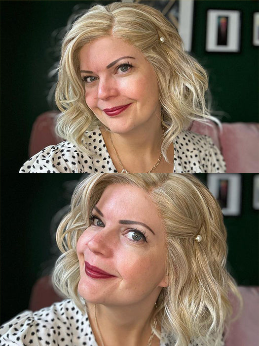 Trendy Short Bob Wavy Blonde Lace Front Synthetic Wigs By imwigs®