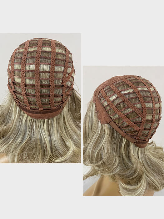 Layered Bob Wigs Mono Top Synthetic Wigs With Highlights By imwigs®