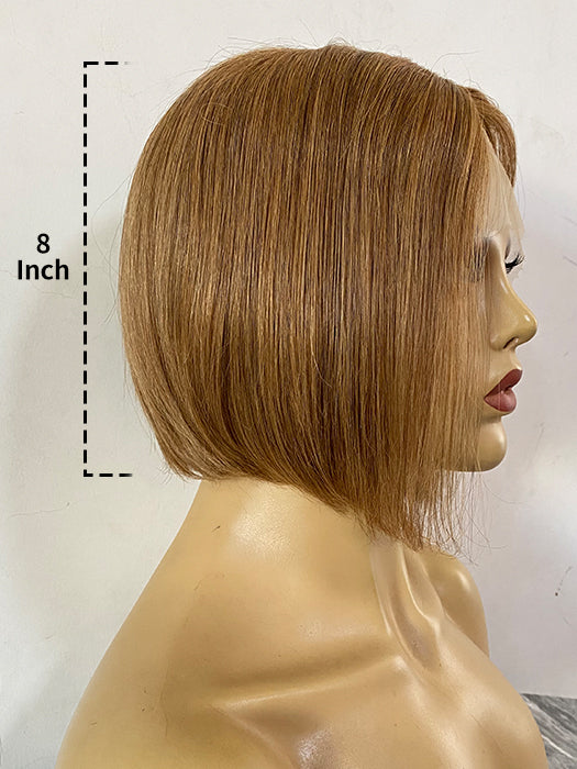 Emily Middle Length Straight Ginger Blonde Lace Front Human Hair Wigs By imwigs®