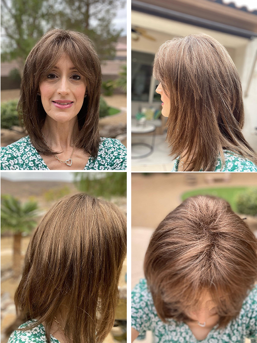 Charming Long Brown Layered Synthetic Wig With Bangs By imwigs®