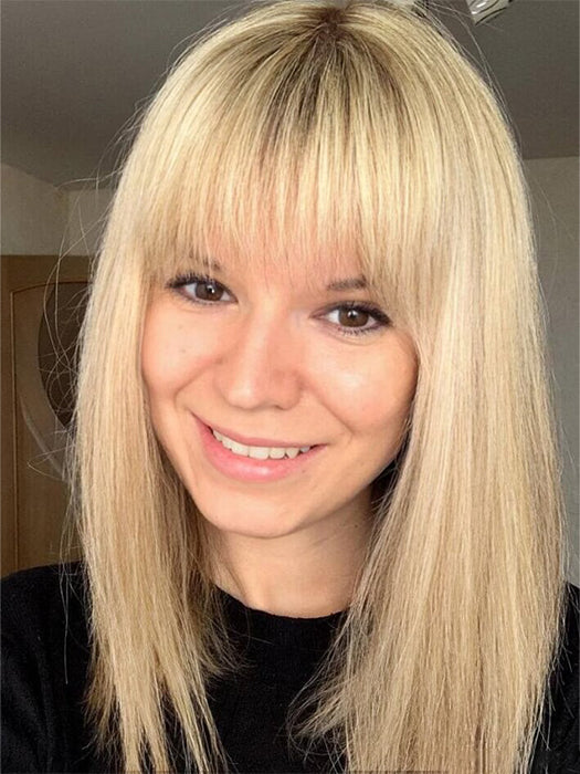 Silky Shoulder Length Straight Blonde Human Hair Wigs By imwigs®