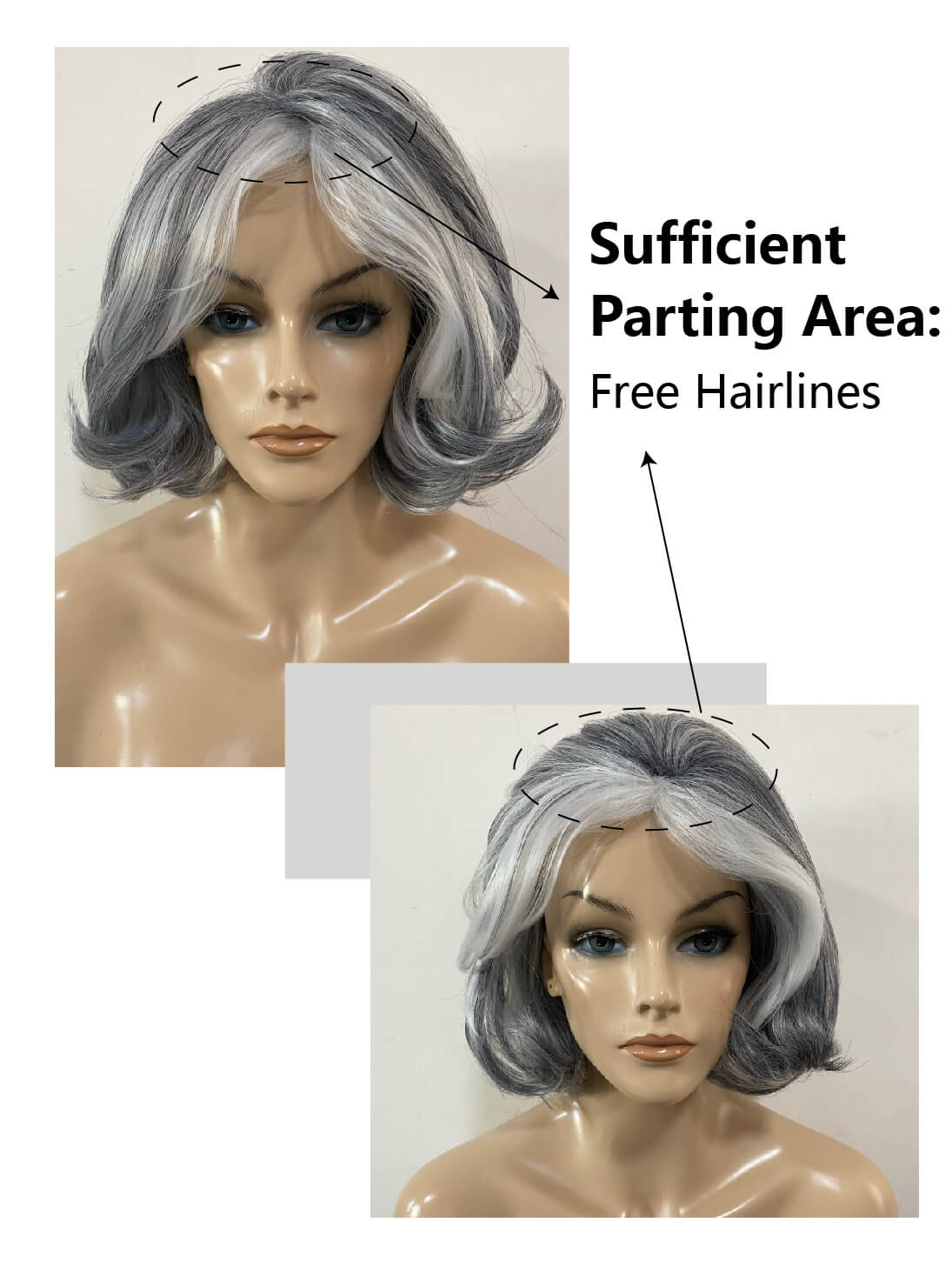 Medium Bob Mixed GrayWigs Synthetic Wig By imwigs®