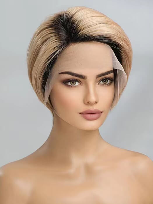 Short Pixie Cut Wigs Straight Bob Wigs Lace Front Human Hair Wigs