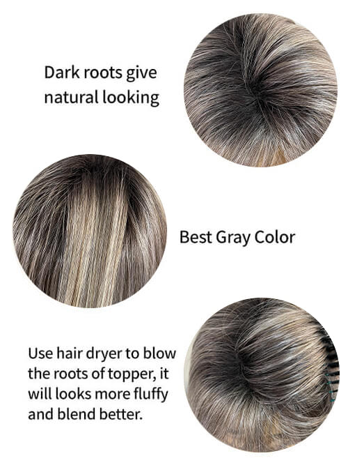 Best Long Bob Gray Rooted Synthetic Wig By imwigs®