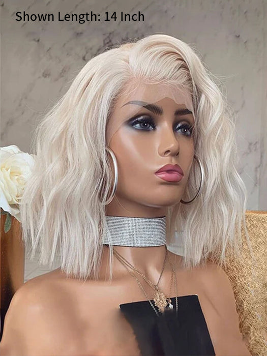 Platinum Blonde Wavy Wigs Lace Front Synthetic Wigs By imwigs®